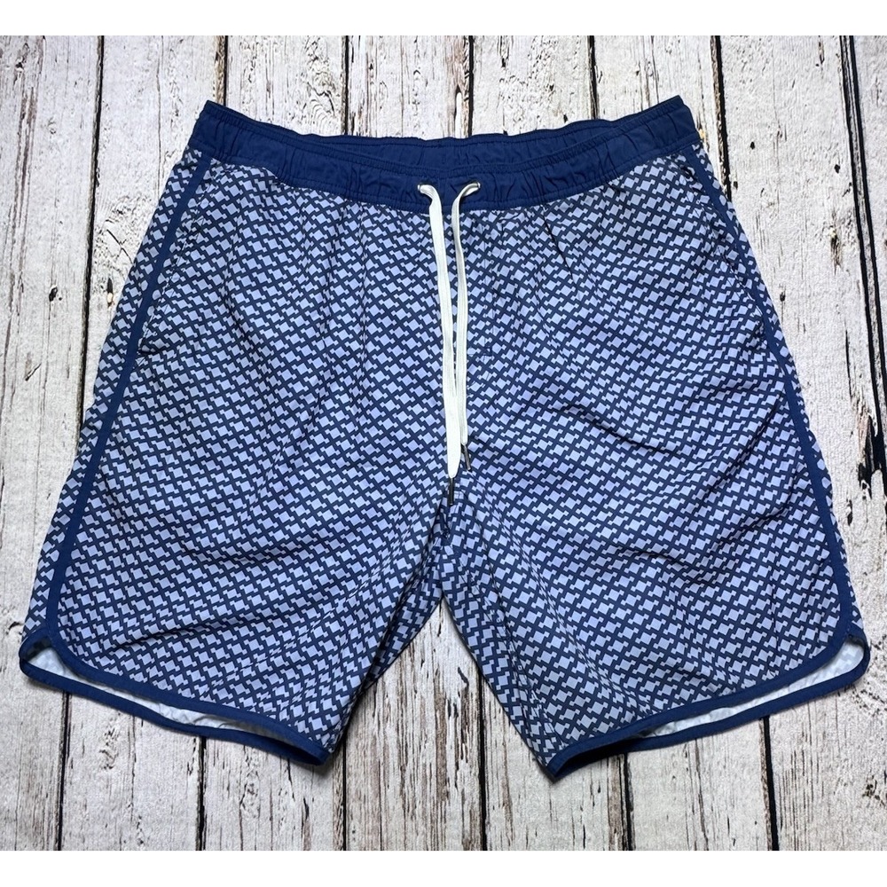 Fair Harbor Lined Performance Blue Swim Trunks 8" Inseam Men's XL